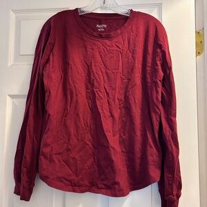Pendleton T-shirt Womens Small Red Round Neck Long Sleeved Classic Cotton
